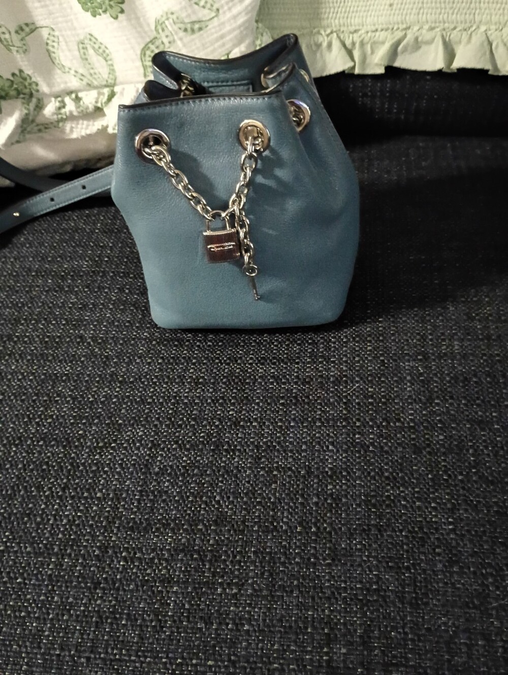 NWOT MICHAEL KORS BLUE Drawstring Chain Bucket Bag